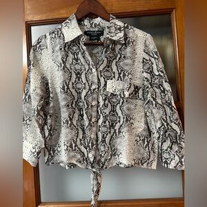 Animal print silk blouse